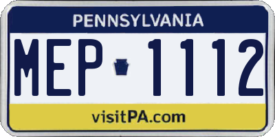 PA license plate MEP1112