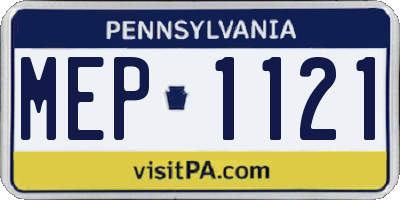 PA license plate MEP1121