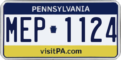 PA license plate MEP1124