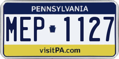 PA license plate MEP1127