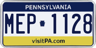 PA license plate MEP1128