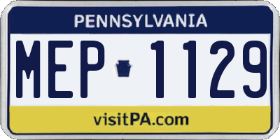 PA license plate MEP1129