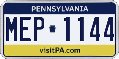 PA license plate MEP1144