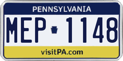 PA license plate MEP1148