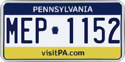 PA license plate MEP1152