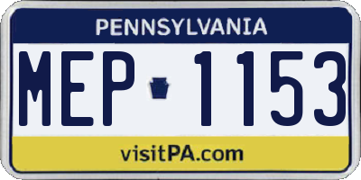 PA license plate MEP1153