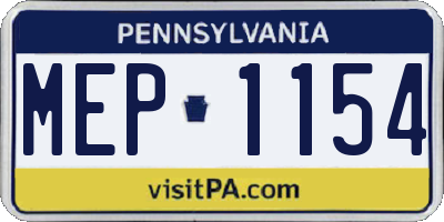 PA license plate MEP1154