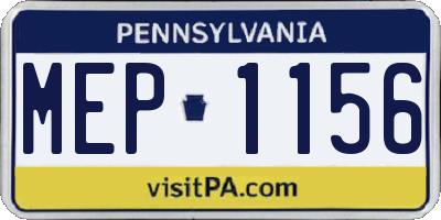 PA license plate MEP1156
