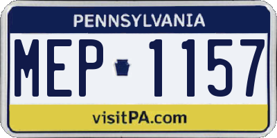 PA license plate MEP1157