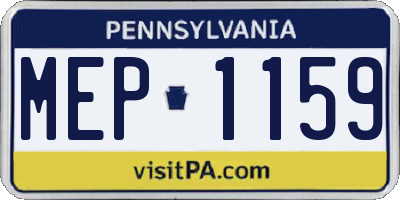 PA license plate MEP1159