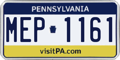 PA license plate MEP1161