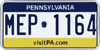 PA license plate MEP1164