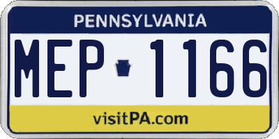 PA license plate MEP1166