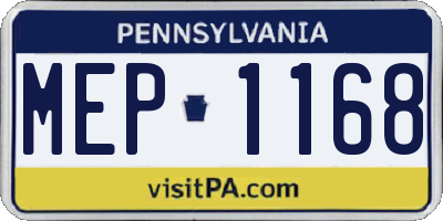 PA license plate MEP1168