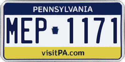 PA license plate MEP1171