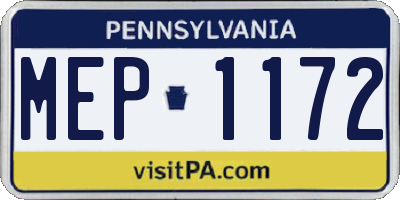 PA license plate MEP1172