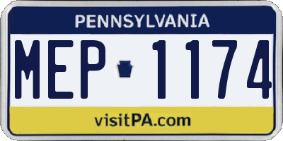 PA license plate MEP1174