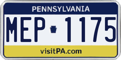 PA license plate MEP1175