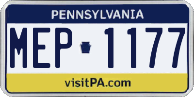 PA license plate MEP1177