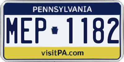 PA license plate MEP1182