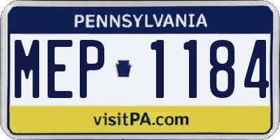 PA license plate MEP1184