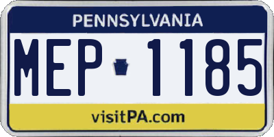 PA license plate MEP1185