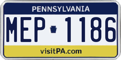 PA license plate MEP1186