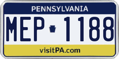 PA license plate MEP1188