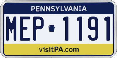 PA license plate MEP1191