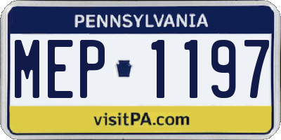 PA license plate MEP1197