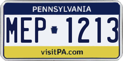 PA license plate MEP1213