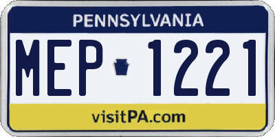 PA license plate MEP1221