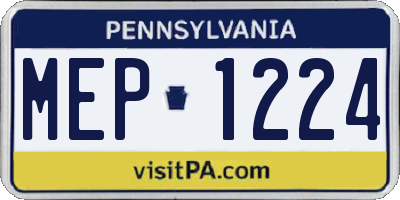 PA license plate MEP1224