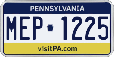PA license plate MEP1225