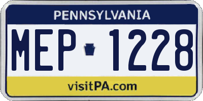 PA license plate MEP1228