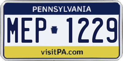PA license plate MEP1229