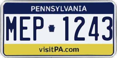 PA license plate MEP1243