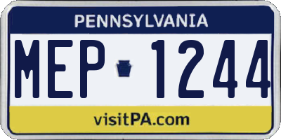 PA license plate MEP1244