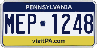 PA license plate MEP1248
