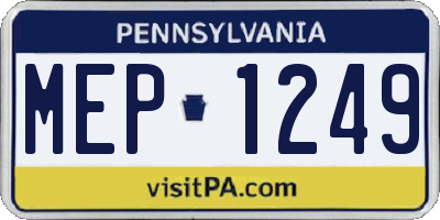 PA license plate MEP1249