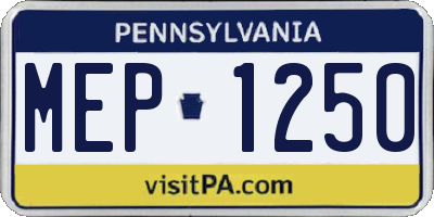 PA license plate MEP1250