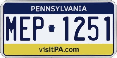 PA license plate MEP1251