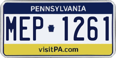 PA license plate MEP1261