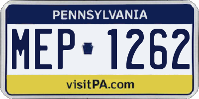 PA license plate MEP1262