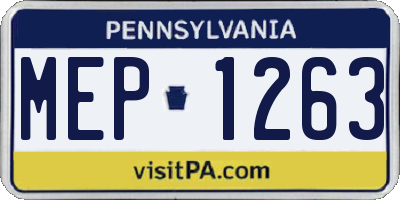 PA license plate MEP1263