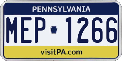 PA license plate MEP1266