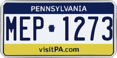 PA license plate MEP1273