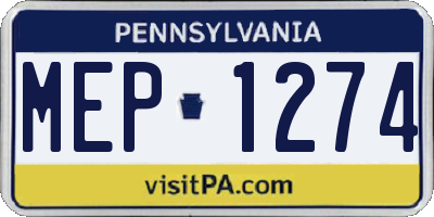 PA license plate MEP1274