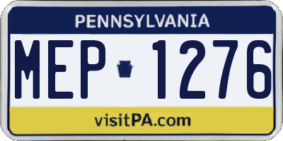 PA license plate MEP1276