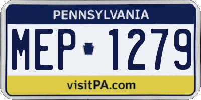 PA license plate MEP1279